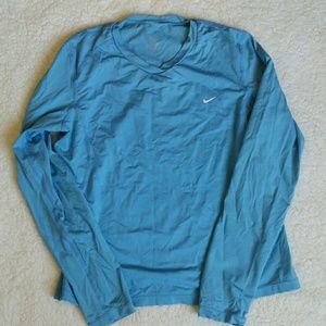 Nike blue long sleeve running shirt